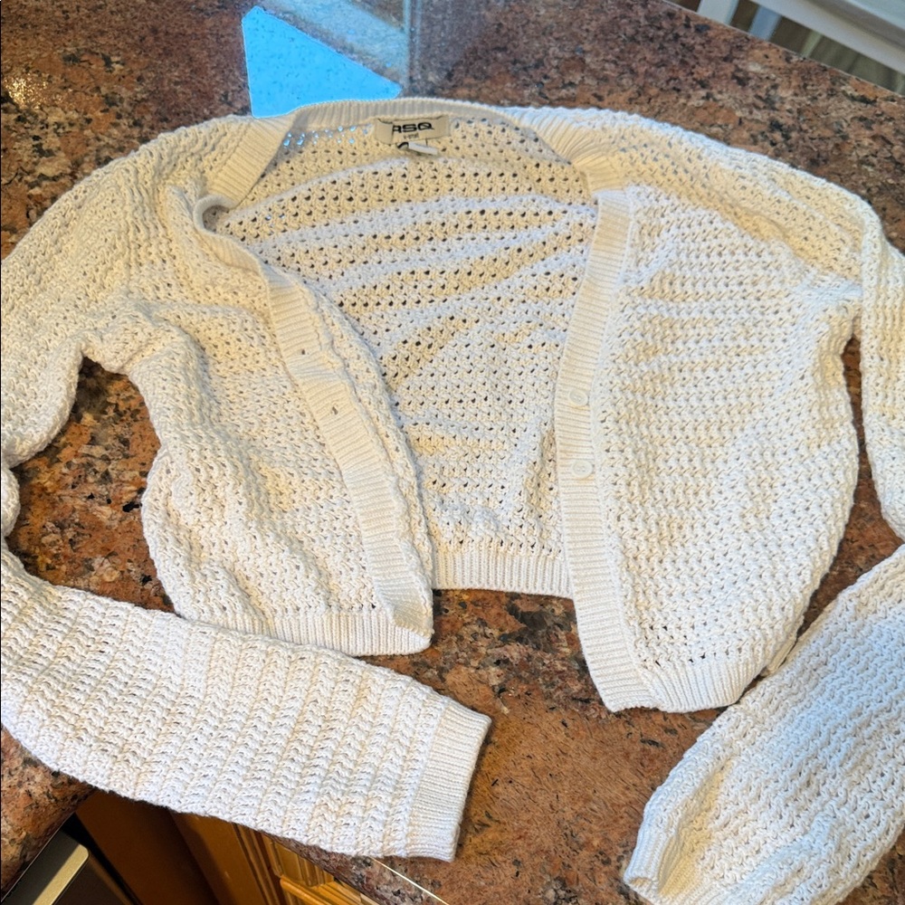 Women's white Cardigan Sweater — RSQ